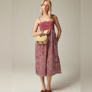 JCrew Women's Paloma Dress In Vintage Red Strawberry. Size XS NWT